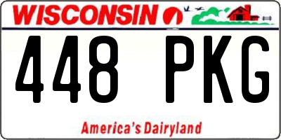 WI license plate 448PKG