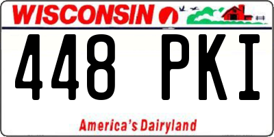WI license plate 448PKI