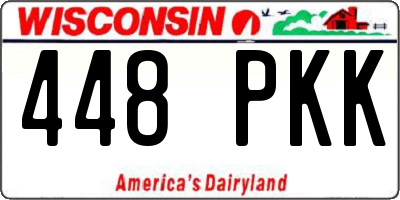 WI license plate 448PKK