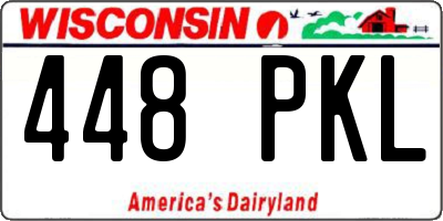 WI license plate 448PKL