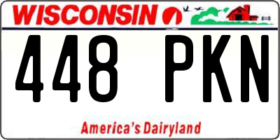 WI license plate 448PKN