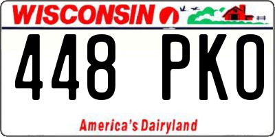 WI license plate 448PKO