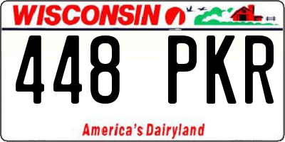 WI license plate 448PKR