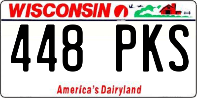 WI license plate 448PKS