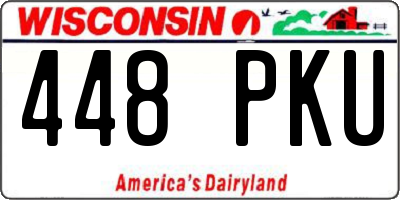 WI license plate 448PKU