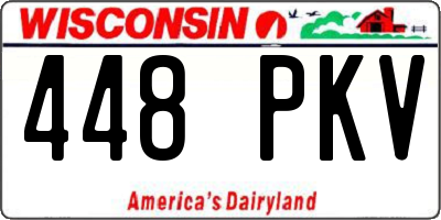 WI license plate 448PKV