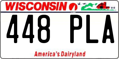 WI license plate 448PLA