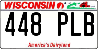 WI license plate 448PLB