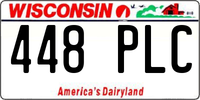 WI license plate 448PLC