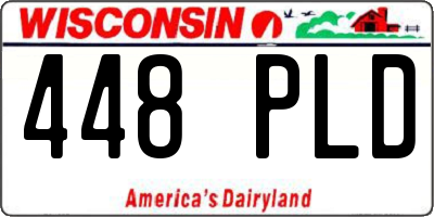WI license plate 448PLD