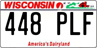 WI license plate 448PLF