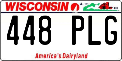 WI license plate 448PLG