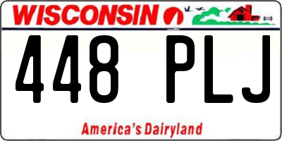 WI license plate 448PLJ