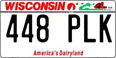 WI license plate 448PLK