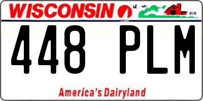 WI license plate 448PLM