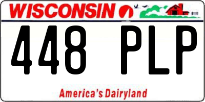 WI license plate 448PLP
