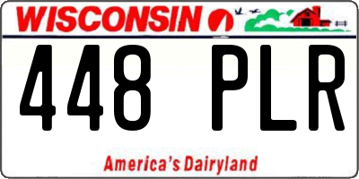 WI license plate 448PLR