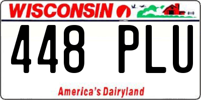 WI license plate 448PLU