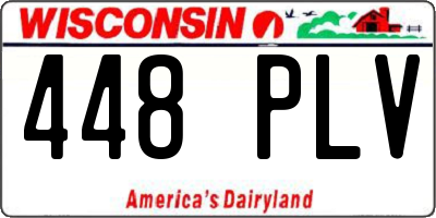 WI license plate 448PLV
