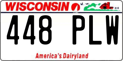 WI license plate 448PLW