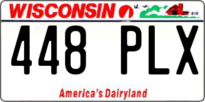 WI license plate 448PLX