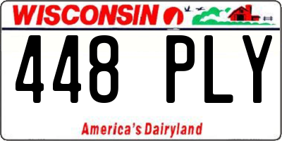 WI license plate 448PLY