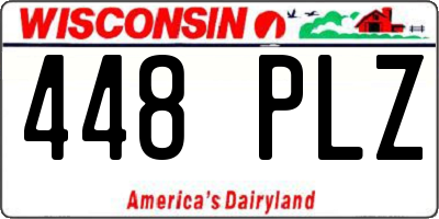 WI license plate 448PLZ