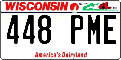 WI license plate 448PME