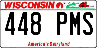 WI license plate 448PMS