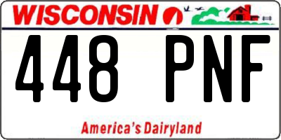 WI license plate 448PNF
