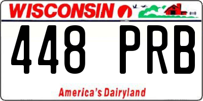 WI license plate 448PRB
