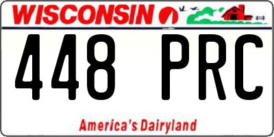 WI license plate 448PRC