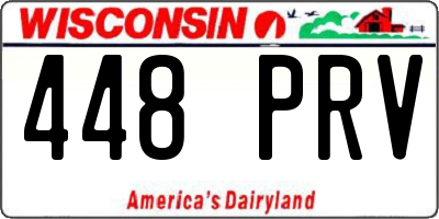 WI license plate 448PRV