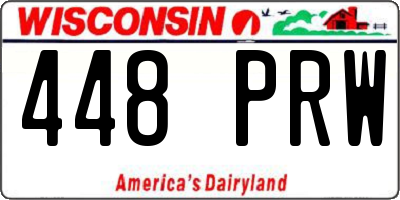 WI license plate 448PRW