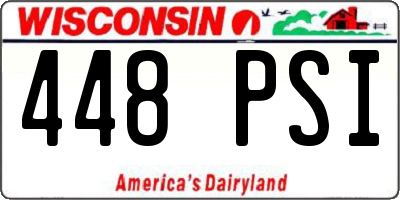 WI license plate 448PSI