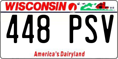 WI license plate 448PSV