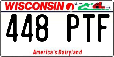 WI license plate 448PTF