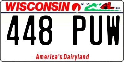 WI license plate 448PUW