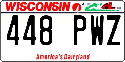 WI license plate 448PWZ