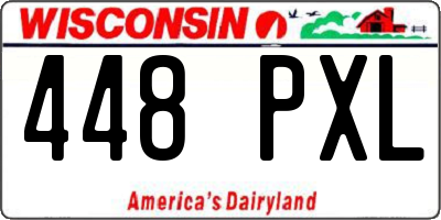 WI license plate 448PXL