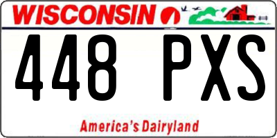 WI license plate 448PXS