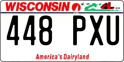WI license plate 448PXU