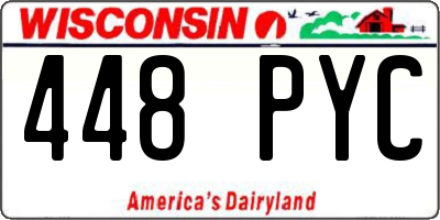 WI license plate 448PYC