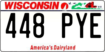 WI license plate 448PYE