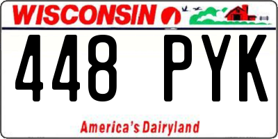 WI license plate 448PYK