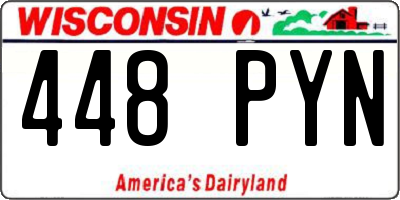 WI license plate 448PYN