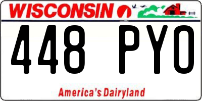 WI license plate 448PYO