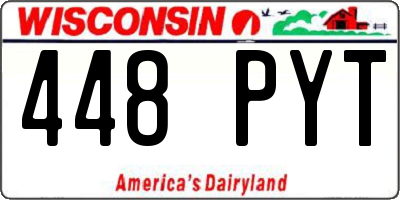WI license plate 448PYT