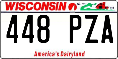 WI license plate 448PZA