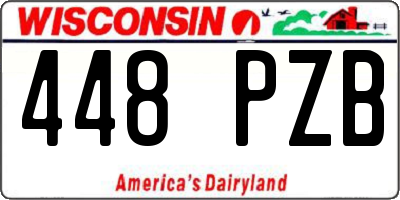 WI license plate 448PZB